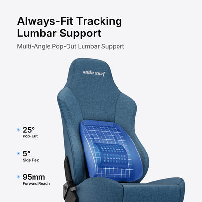 Phantom 4 Ergonomic Gaming Chair | Blue | Large | Linen Fabric