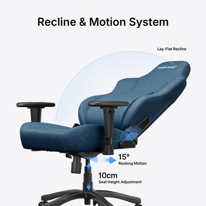 Phantom 4 Ergonomic Gaming Chair | Blue | Large | Linen Fabric