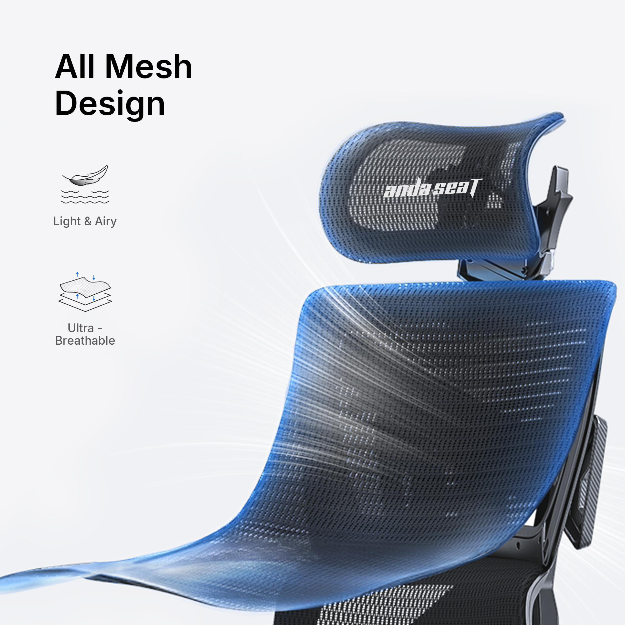AndaSeat X-Air Pro Mesh Gaming Chair, Black, product image 8