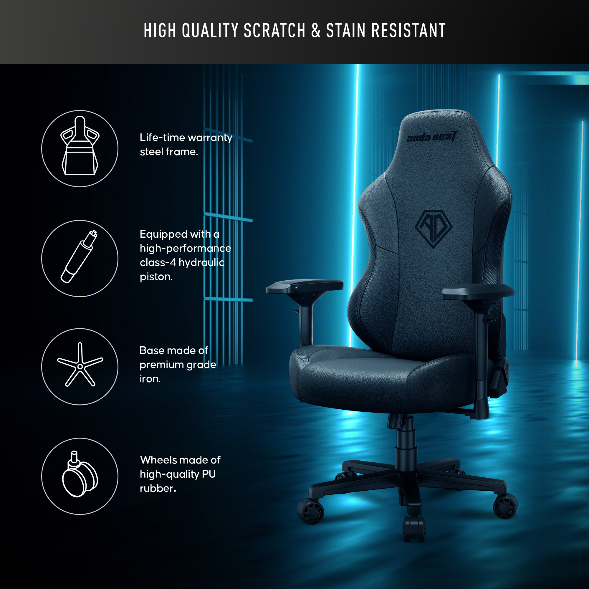 AndaSeat Gravity Premium Gaming Chair, Black, product image 7