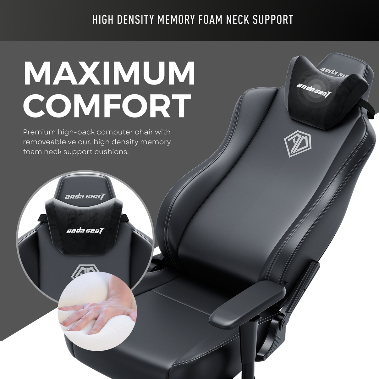 AndaSeat Novis Max Gaming Chair, Black, product image 3
