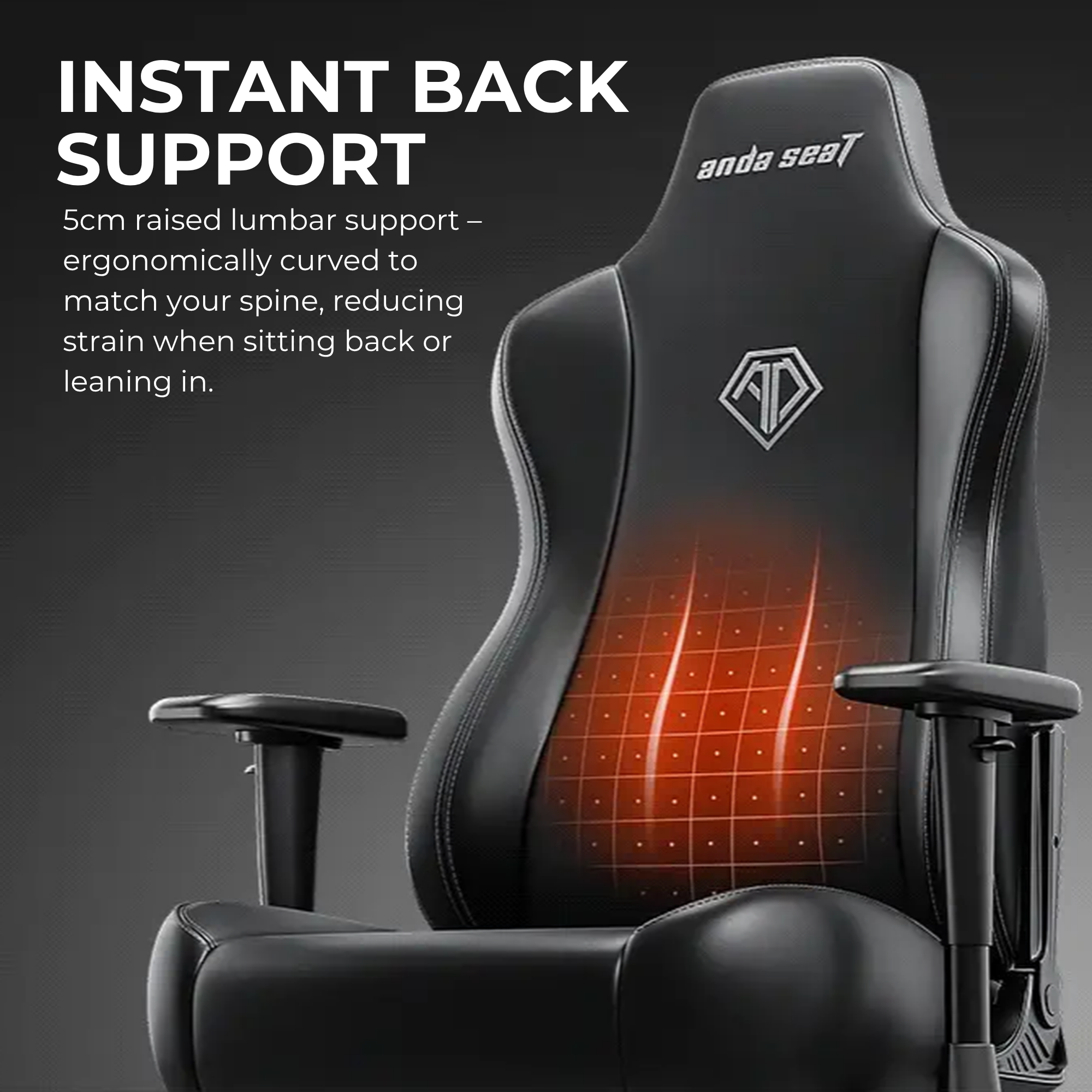 AndaSeat Novis Gaming Chair, Grey, product image 3