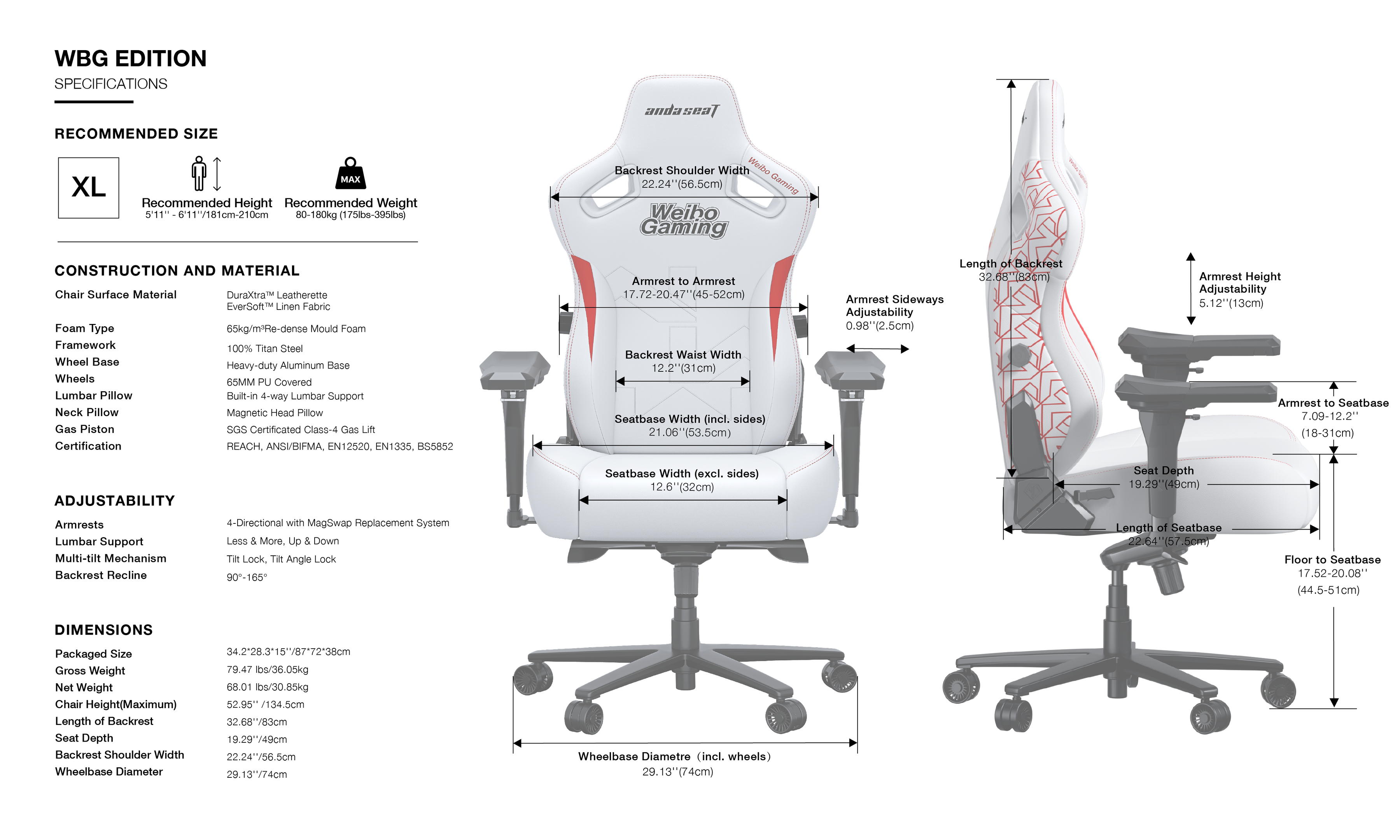 AndaSeat Kaiser 3 Pro Gaming Chair, WBG Edition, product image 10