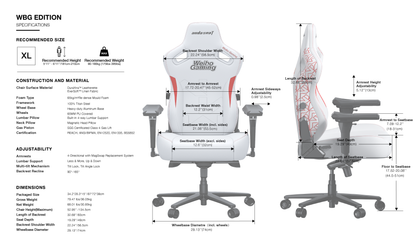 AndaSeat Kaiser 3 Pro Gaming Chair, WBG Edition, product image 10
